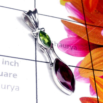 Garnet G - SD948-Cut and Cab Gemstone Sterling Silver Pendant Garnet G - SD948-Cut and Cab Gemstone Sterling Silver Pendant