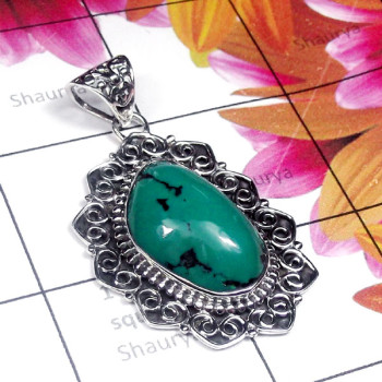 Tibitan Turquoise D - SD960-Fantastic Pendant with Precious Gemstone
