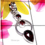 Garnet B - SD978-Exclusive Silver Multi Gemstone Fancy Pendant