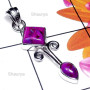Purple Turquoise A - SD994-Stylish Pendant with Multi Gemstone