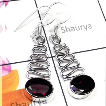 Garnet B - SDE999-Exclusive Silver Designer Earring Garnet B - SDE999-Exclusive Silver Designer Earring