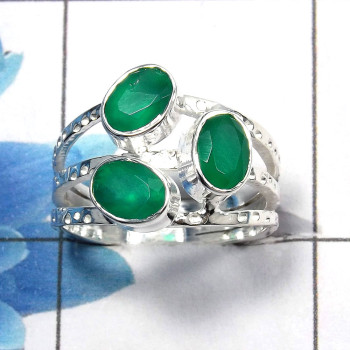 Green Onyx Cut H - SDR461 - Natural Green Onyx Cut Gemstone Solid 92.5% Sterling Silver Designer Ring Green Onyx Cut H - SDR461 - Natural Green Onyx Cut Gemstone Solid 92.5% Sterling Silver Designer Ring