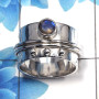 Labradorite Cut D - SDR481 - Gorgeous Natural Blue Fire Labradorite Cut Gemstone 925 Silver Designer Band Ring