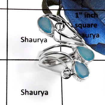 Chalcedony Cut-C SDR507-Classic Cut Gemstone Designer Wholesale Ring 925 Sterling