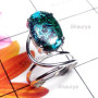 Shattuckite O - SDR999-Exclusive Silver Multi Gemstone Designer Ring