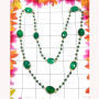 12.5 inch Green Onyx A - SGN994-Green Onyx Beads Sterling Silver Gold Plated Necklace