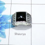 Black Onyx Cab - F - SMR997 - Exclusive Natural Black Onyx Gemstone 925 Sterling Silver Casting Mens Ring