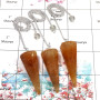 3 pcs Golden Rutile - G SPU998 - Brass Silver Plated 3 Pcs Golden Rutile Gemstone Pendulum Lots