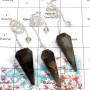 3 pcs Labradorite - B SPU999 - Newly Arrival Labradorite Gemstone Brass Silver Plated 3 Pcs Pendulum Lots