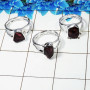 3 Pcs Raw Garnet Gemstone 925 Silver Ring-SRR971-F