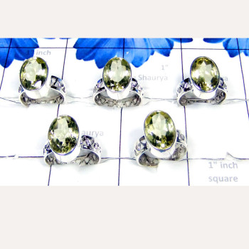 5 Pcs. Lemon Quartz G - SVP998-Precious Gemstone Sterling Silver Ring