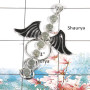 Aquamarine Cab - C SWP997 - Indian Factory Made 925 Sterling Silver Guardian Angel Wings Long Pendant