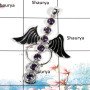 Amethyst Cut - O SWP997 - Indian Company Made Purple Amethyst Stone 925  Silver Guardian Angel Wings Pendant