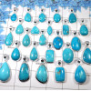 100 Gram Assorted Arizona Turquoise - W2H977-Assorted Natural Arizona Turquoise 925 Sterling Silver Wholesale Pendant Lot 15 to
