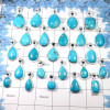 100 Gram Assorted Arizona Turquoise - W2H977-Assorted Natural Arizona Turquoise 925 Sterling Silver Wholesale Pendant Lot 15 to