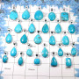 100 Gram Assorted Arizona Turquoise - W2H977-Assorted Natural Arizona Turquoise 925 Sterling Silver Wholesale Pendant Lot 15 to