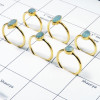 6 Pcs Assorted Cab Ring N - WPGR999 Gold Plating Aqua Chalcedony Solid 925 Sterling Silver Plain Ring Lot 6 Pcs Assorted Cab Ring N - WPGR999 Gold Plating Aqua Chalcedony Solid 925 Sterling Silver Plain Ring Lot