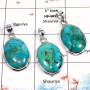 Blue Turquoise Cab - B WSP987 - Solid 925 Sterling Silver 3 Pcs Combo Pack Wholesale Handmade Pendant
