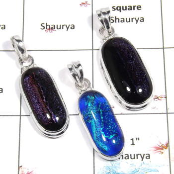 Dichroic Glass - D WSP990 - Latest collection 925 Sterling Silver 3 Pcs Combo Value Pack Pendant Dichroic Glass - D WSP990 - Latest collection 925 Sterling Silver 3 Pcs Combo Value Pack Pendant