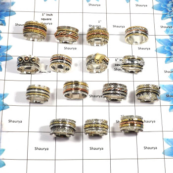 100 Grams Spinner Rings- Meditation Rings, Fidget Rings in two tone metals