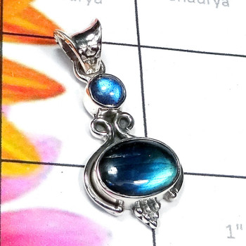 Labradorite E - SD900-Beautiful sterling silver gems small Pendant Labradorite E - SD900-Beautiful sterling silver gems small Pendant