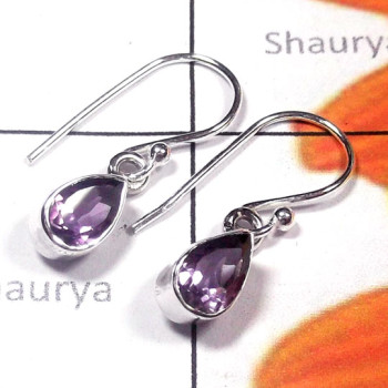 Amethyst Cut  A - SPE992 Gems Silver 925 Earring