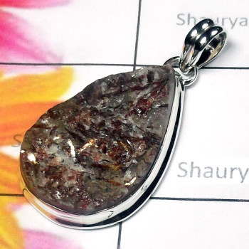 Astrophyllite Drusy B - DAS999-925 sivler with Astrophyllite gems Plain Pendants