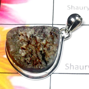 Astrophyllite Drusy D - DAS999-925 sivler with Astrophyllite gems Plain Pendants