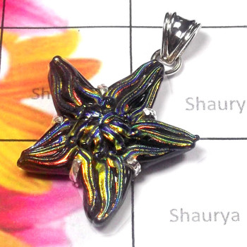 Dichroic glass A - DGL998-Exclusive Designer Dichroic glass silver Pendants Dichroic glass A - DGL998-Exclusive Designer Dichroic glass silver Pendants