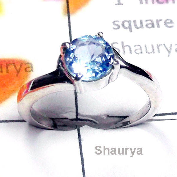 Blue Topaz A - SCR954-Casting Fancy Wholesale Ring