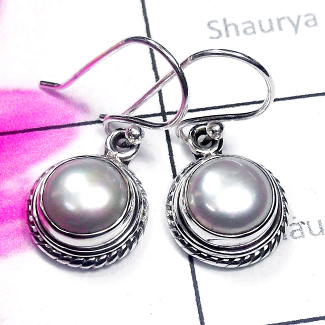 Pearl O - PPE992-Beautiful Pearl Gemstone Wholesale 925 Earring