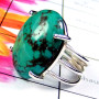 Tibitan Turquoise O - SDR958-Tibitan Turquoise gemstone silver Ring
