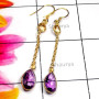 Amethyst A - SGE978-925 Manufacturer Cut Gemstone Gold Plated Earring