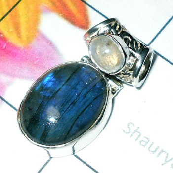 Labradorite G - SD860-Dynamical silver gems 925 Manufacturer Stunning Pendant
