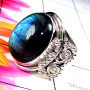 Labradorite A - SDR947-Designer Cab stone Silver Rings