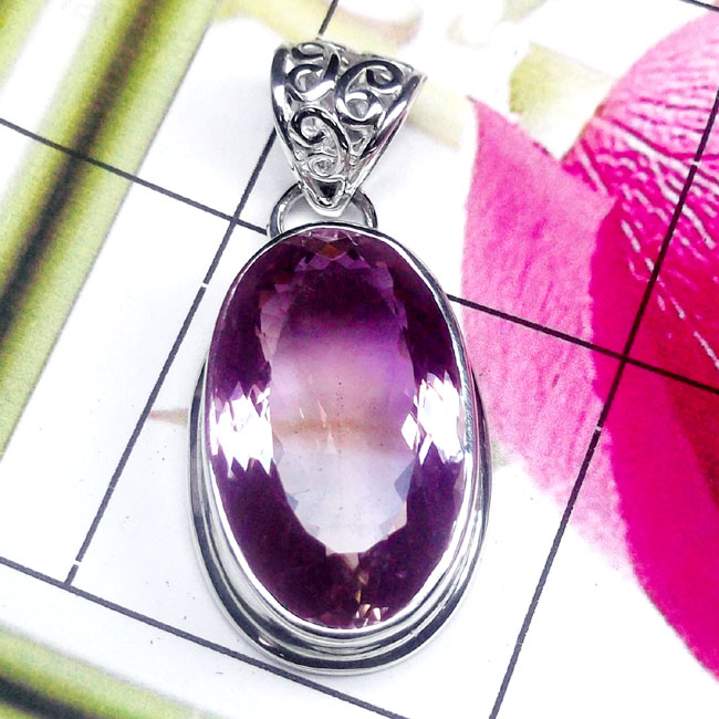 Ametrine Amethyst D - ISP927-925 Exclusive Silver Ametrine Amethyst Gemstone Royal Pen