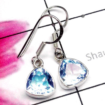 Blue Topaz F - SPE985-925 Silver Semiprecious Gemstone Lightweight Earring Blue Topaz F - SPE985-925 Silver Semiprecious Gemstone Lightweight Earring