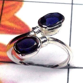 Ioite H - SCR940-Cut Gemstone 925 Exclusive Silver Fine Casting Ring