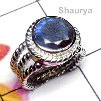 Labradorite Cut A - SCR933-Cut and Cab Gemstone 925 Silver Casting Ring