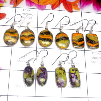 Eclipse D - SBP959-Eclipse Cab 5 Pair Made in 925 Sterling Silver Bejal Earr