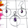 Amethyst O - SCS995-Cut Gemstone 925 Sterling Silver Lightweight 2 Pcs. Bejal
