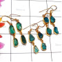 3 pair lot Apatite B - RGE985-Apatite 3 Pair lot 925 Sterling Silver Gold Plated Earrin