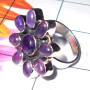 Amethyst Cab B - CMJ977-Sterling silver  with Rainbow moonstone butterfly Ring