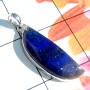 Lapis C - LPS998-925 Sterling Silver New Shape Lapis Cab Elegant Pendant