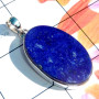 Lapis A - LPS997-Lapis Cab 925 Plain Silver Exclusive Pendant