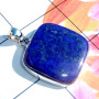 Lapis C - LPS997-Lapis Cab 925 Plain Silver Exclusive Pendant