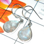 Rainbow Moonstone B - SPE983-925 Silver Cabochon Plain setting Earrings