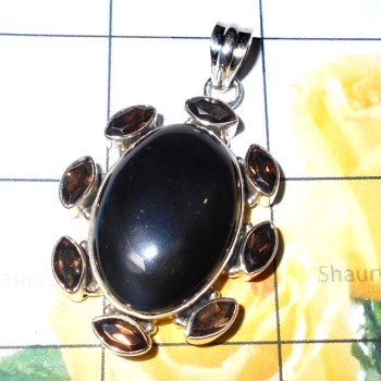 Black Onyx C - CMJ935-Assorted gemstones & Designs with 925 Sterling silver Jew Black Onyx C - CMJ935-Assorted gemstones & Designs with 925 Sterling silver Jew