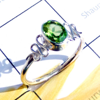 7x9mm Peridot G - RBS992-Small Size Wholesale Baby Ring 925 Silver with Multi Gems