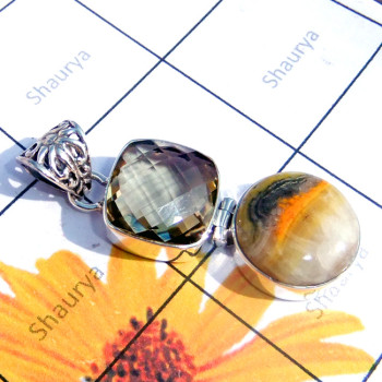 Eclipse B - ISP902-Exclusive 925 Silver Cut n Cab Gemstone Stunning Pendant Eclipse B - ISP902-Exclusive 925 Silver Cut n Cab Gemstone Stunning Pendant
